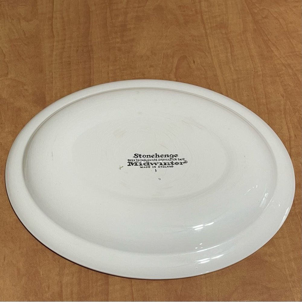 Stonehedge Midwinter 12" Oval Serving Platter Dish Ivory White Flower Embossed - Picture 8 of 13